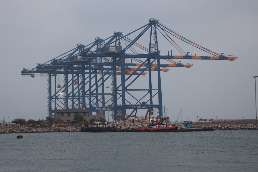 Aerial view of Vizhinjam International Seaport, Thiruvananthapuram