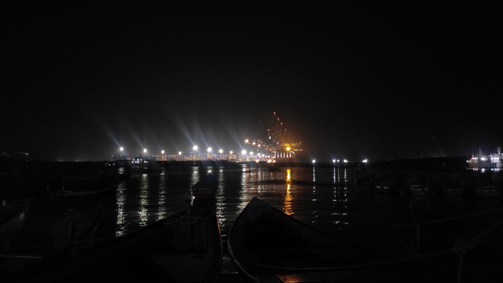 Vizhinjam International Seaport at night, Thiruvananthapuram